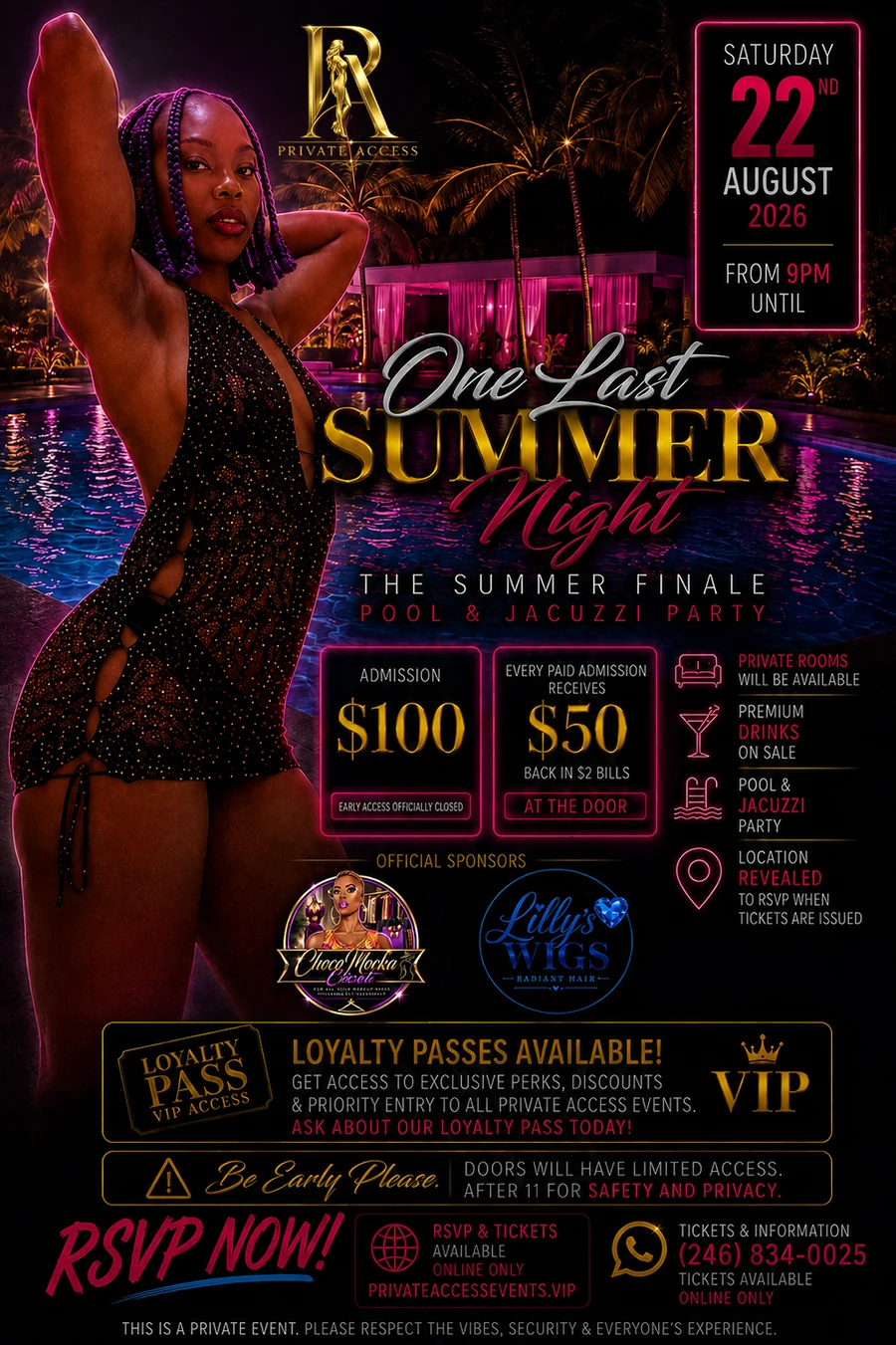 One Last Summer Night event flyer